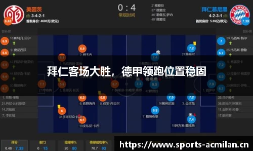 拜仁客场大胜，德甲领跑位置稳固